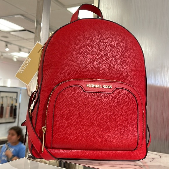 Michael Kors Jaycee Medium Pebbled Leather Backpack
Bright Red
NWT - Picture 13 of 16